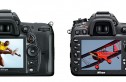 The new arrangement on the D7100 (right) is more ergonomic than the D700 (left).