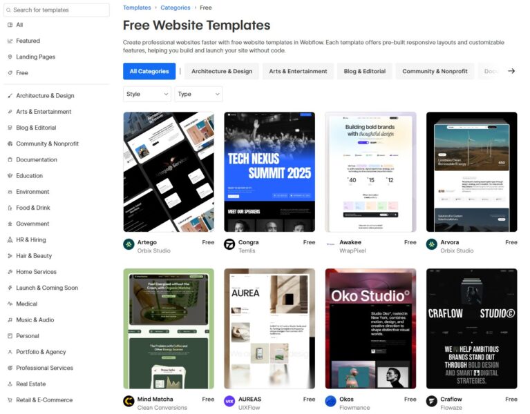 The Best Free Webflow Templates for Creative Professionals | Chase Jarvis